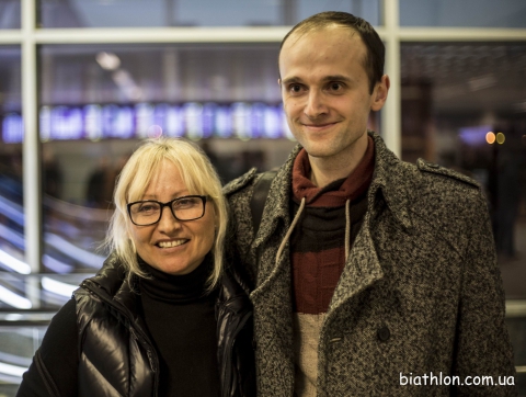 BELOVA Nadija. Meeting ukrainian team in the airport (23.03.2015)