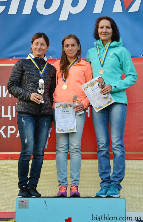 SEMERENKO Valj, , BILOSYUK Olena, , PETRENKO Iryna. Summer championship of Ukraine 2015. Awards ceremony