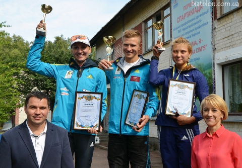 DERKACH Vyacheslav, , LEMESH Nina, , BILOSYUK Olena, , SEMENOV Serhiy, , KRYVONOS Anna. Summer championship of Ukraine 2015. Awards ceremony