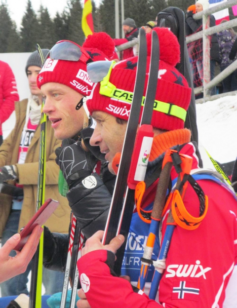 BJOERNDALEN Ole Einar, , BOE Tarjei. Pokljuka 2015. Sprint. Men