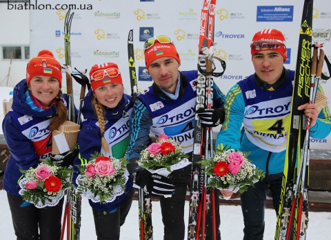 PRYMA Artem, , ZHURAVOK Yuliya, , BELKINA Nadiia, , DOTSENKO Andriy. Ridnaun 2016. Mixed relay