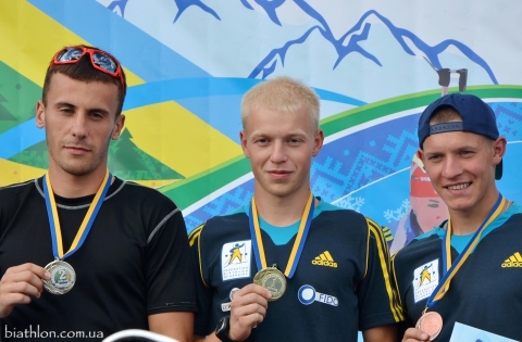 IVKO Maksym, , MYHDA Anton, , BRYHADYR Ruslan. Junior summer championship of Ukraine 2016. Tysovets. Medal ceremony