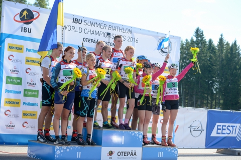 MERKUSHYNA Anastasiya, , MORIEV Alexander, , DUDCHENKO Anton, , KRYVONOS Anna. Otepaa 2016. Mixed relays
