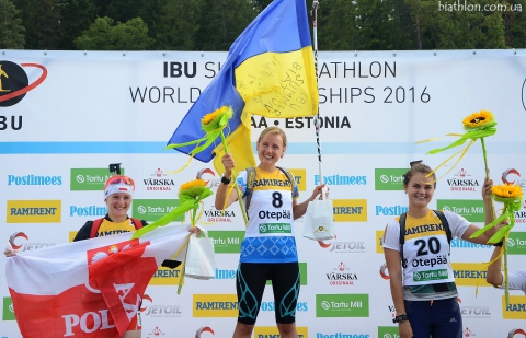 MERKUSHYNA Anastasiya, , ZBYLUT Kinga, , GERBULOVA Natalia. Otepaa 2016. Sprints