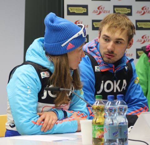 SHIPULIN Anton, , PODCHUFAROVA Olga. Hochfilzen 2017. Mixed relay