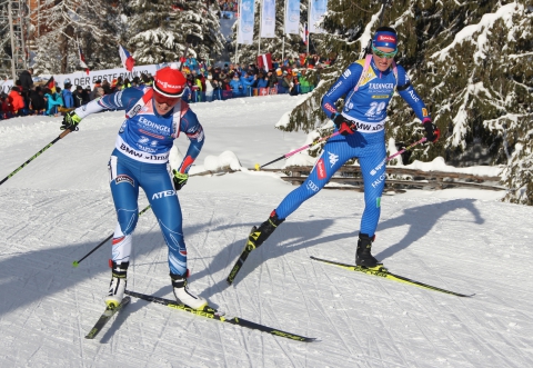 VITKOVA Veronika, , RUNGGALDIER Alexia. Antholz 2018. Sprint. Women