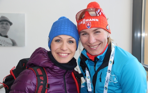 NEUNER Magdalena, , KUZMINA Anastasia. Antholz 2018. Sprint. Women