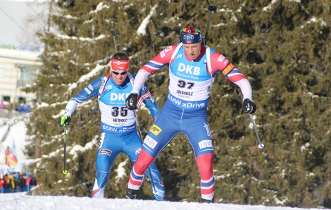 KRCMAR Michal, , BIRKELAND Lars Helge. Antholz 2018. Sprint. Men