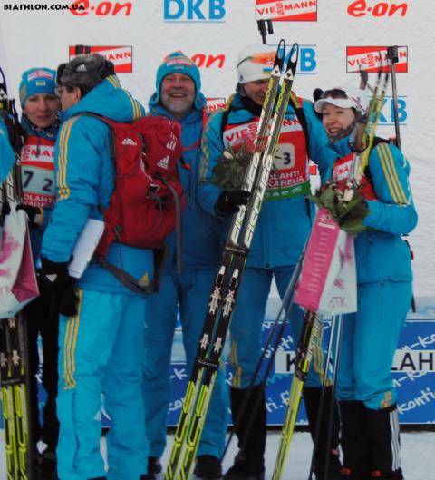 DERYZEMLYA Andriy, , SEDNEV Serguei, , BILOSYUK Olena, , BURDYGA Natalya. Kontiolahti 2012. World cup