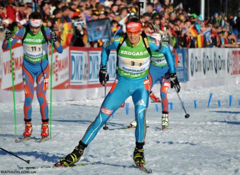 DERYZEMLYA Andriy, , TOIVANEN Ahti. Ruhpolding 2012. Mixed relay