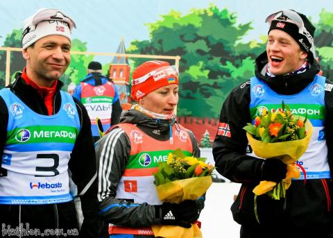 BJOERNDALEN Ole Einar, , SEMERENKO Vita, , BOE Tarjei. Moscow. Race of Champions