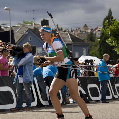 VILUKHINA Olga. City biathlon in Puettlingen 2012 (finals)