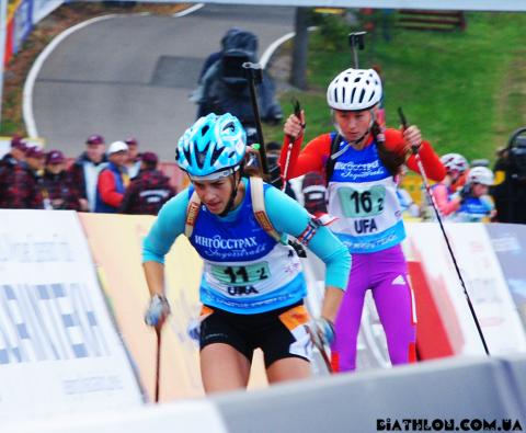 GYLENKO Alla, , KALINA Olga. Ufa 2012. Summer world biathlon championship. Junior mixed relay