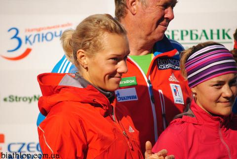 ZAITSEVA Olga, , YURLOVA-PERCHT Ekaterina. Ufa 2012. Summer world biathlon championship. Pursuits