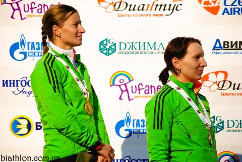 SEMERENKO Vita, , BILOSYUK Olena. Ufa 2012. Summer world biathlon championship. Pursuits