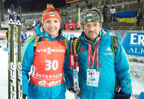 BILOSYUK Olena, , KARLENKO Vassil. Ostersund 2012. Olena Pidhrushna second in sprint