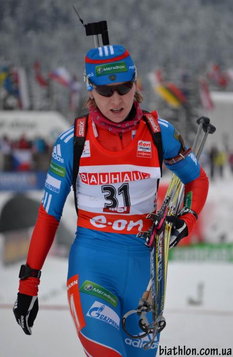 GLAZYRINA Ekaterina. Hochfilzen 2012. Sprint. Women