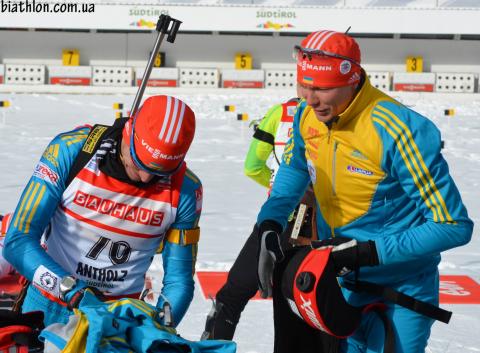 DERYZEMLYA Andriy, , SEMENOV Serhiy. Antholz 2013. Sprint. Men
