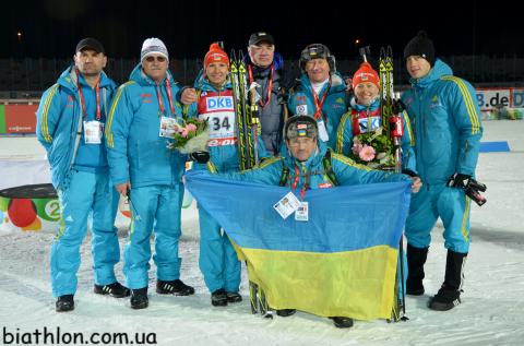 SEMERENKO Vita, , BILOSYUK Olena, , BRYNZAK Volodymyr, , Shamraj Grigoriy, , KARLENKO Vassil, , BONDARUK Roman. Nove Mesto 2013. Sprint. Women