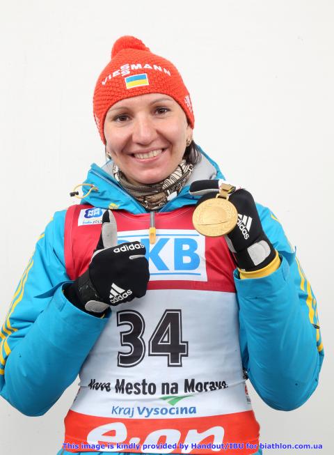 BILOSYUK Olena. Nove Mesto 2013. Medalists of the sprint races